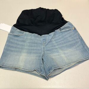 Isabel Maternity Super Stretch Blue Denim Midi Short Size 12